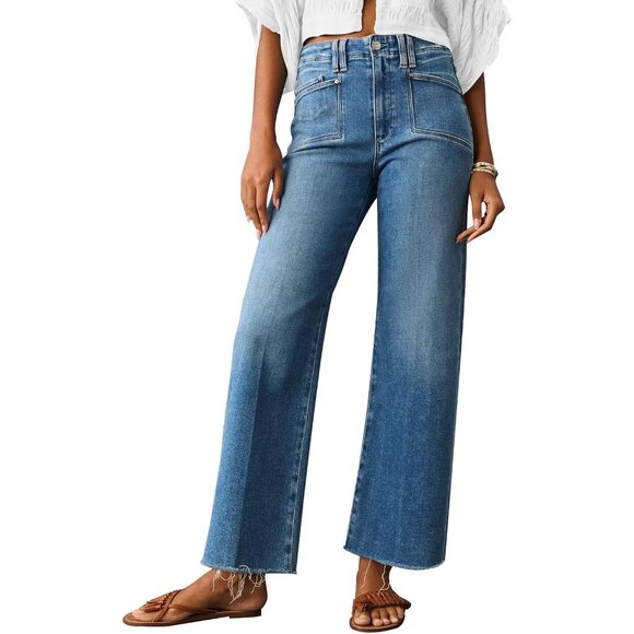 Denim - Women’s Wide Leg Jeans Stretchy High Waist Casual Denim Pants